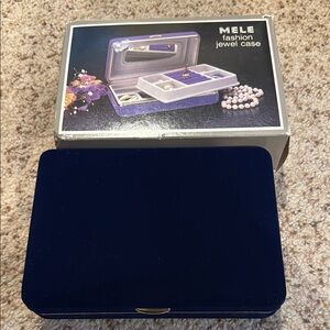 Mele Fashion Jewel Case in Blue Velvet NWOT